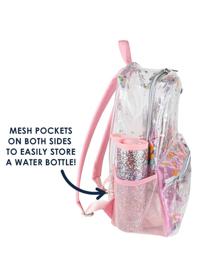 Flower Shop Confetti Clear Backpack - Large
