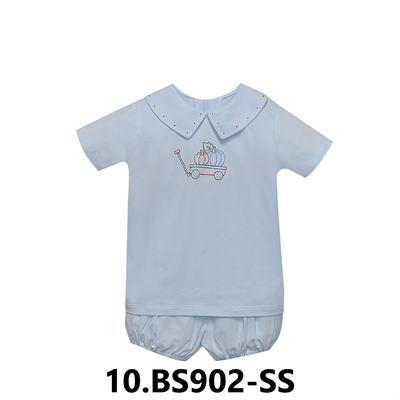 Brady Short Set - Pumpkins - Blue