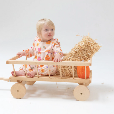 Autumn Pumpkins - Pink  Ruffle Sleeve Romper