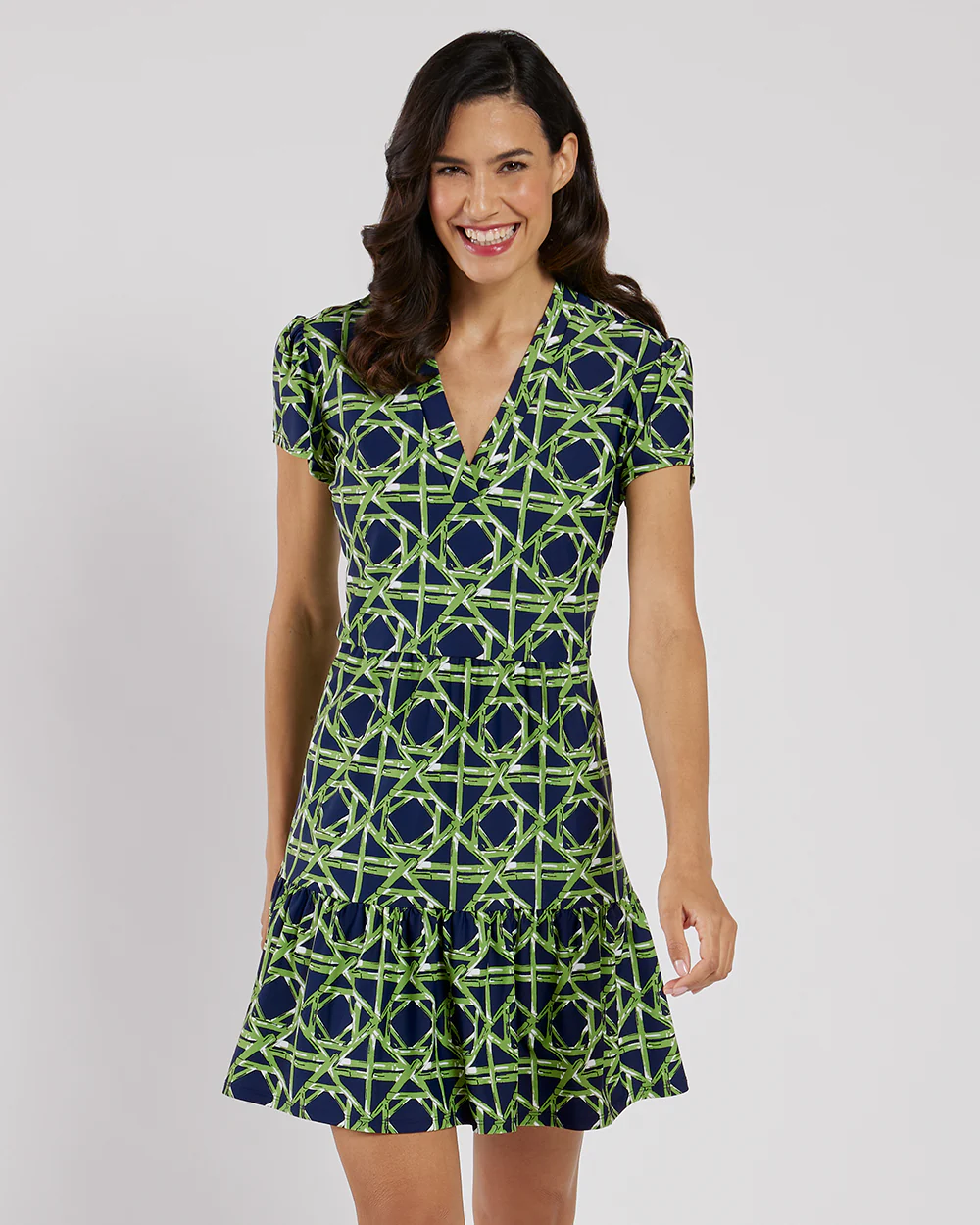 Ginger Dress Jude Cloth - Bamboo Rattan Navy