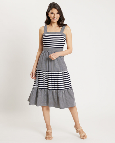 Pepper Dress - Stripe Pinstripe