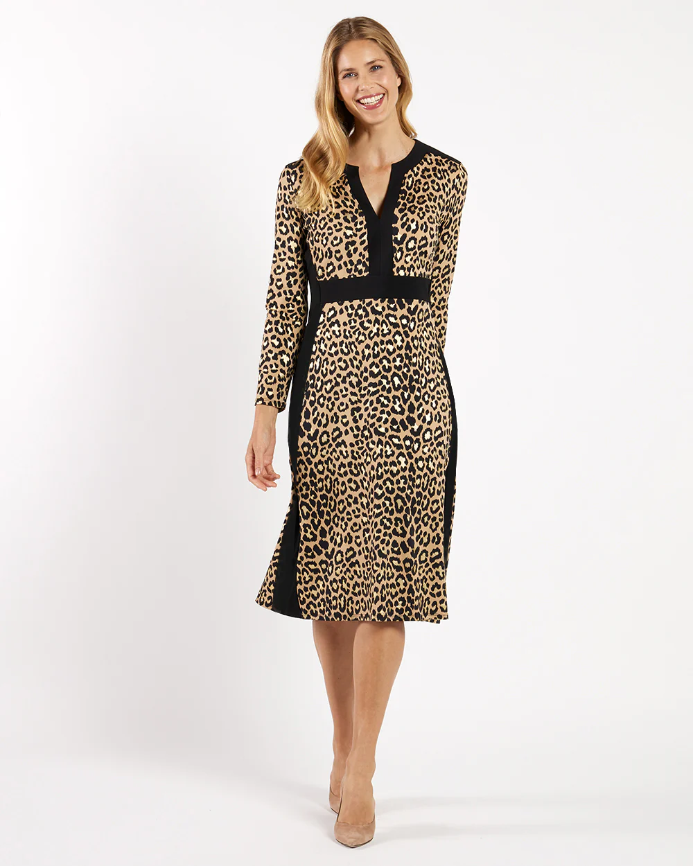 Zelda Dress Gilded Jude Cloth - Cheetah Gold Black