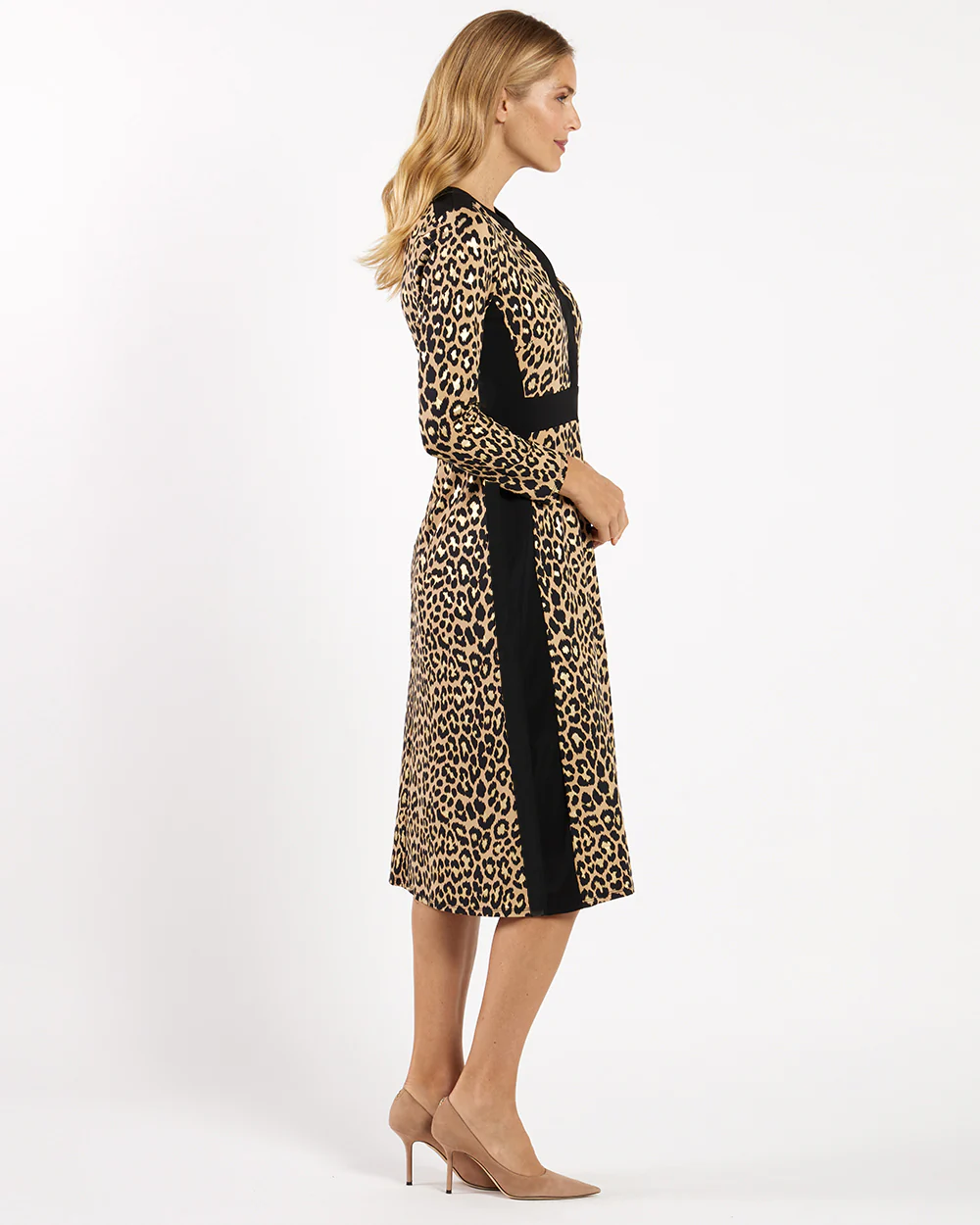 Zelda Dress Gilded Jude Cloth - Cheetah Gold Black