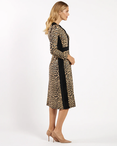 Zelda Dress Gilded Jude Cloth - Cheetah Gold Black