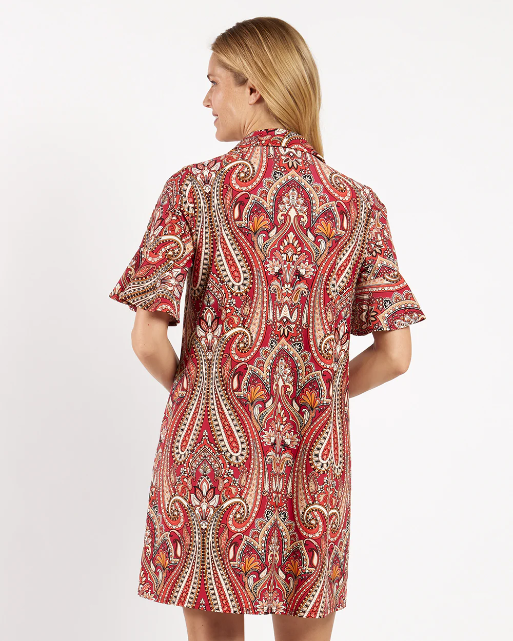 Regina Dress Jude Cloth - Italian Paisley Claret