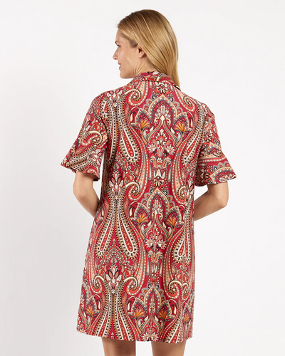 Regina Dress Jude Cloth - Italian Paisley Claret