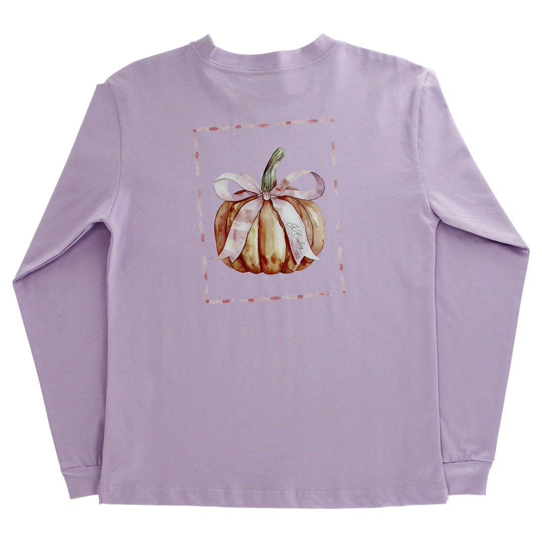 J. Bailey Girl's Logo Tee - Pumpkin on Lavender