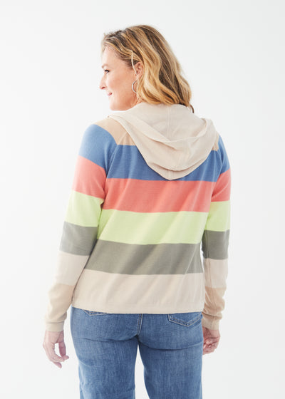 Striped Hooded Cardigan