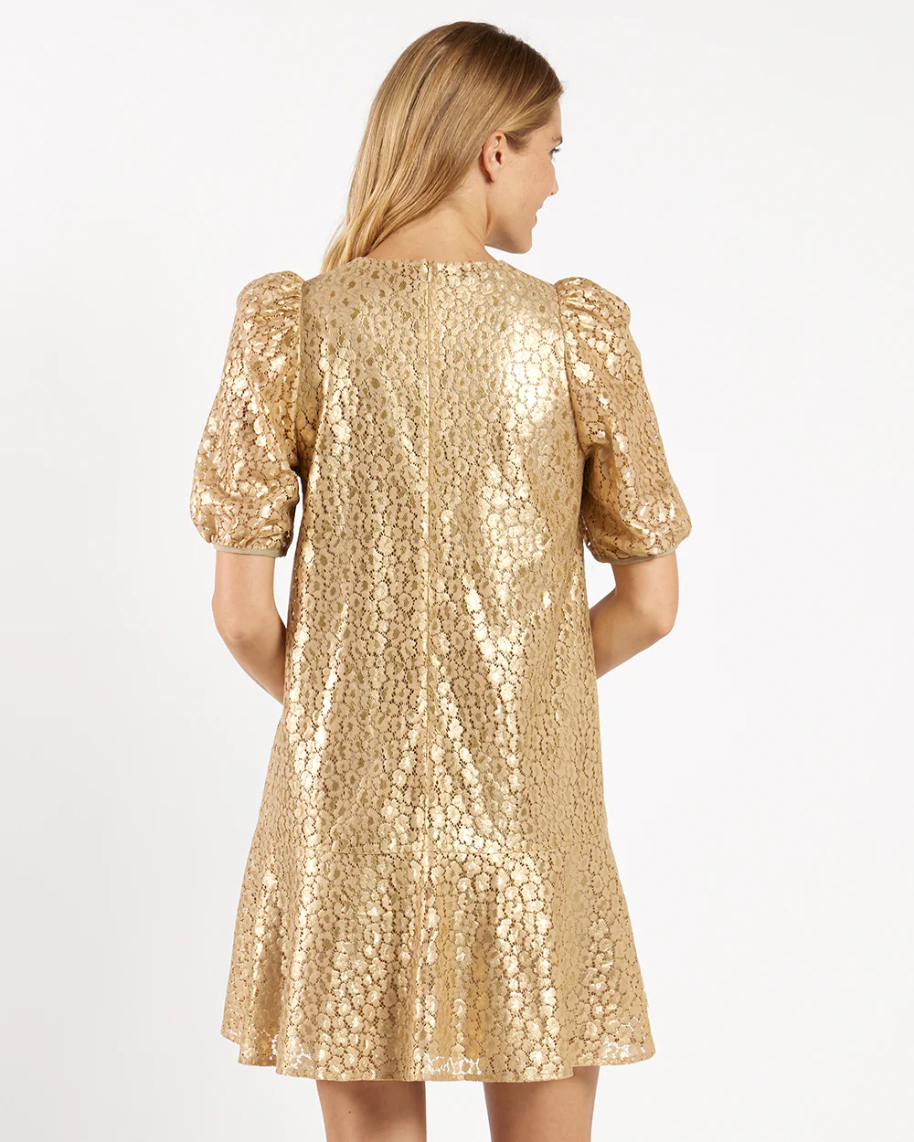 Harper Dress Lace - Gold Cheetah