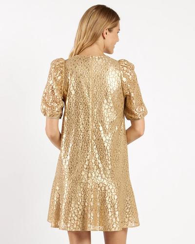 Harper Dress Lace - Gold Cheetah