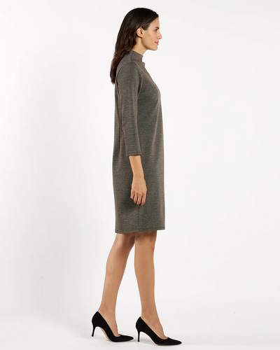 Gertie Dress Textured Plaid - Brown Glen Plaid