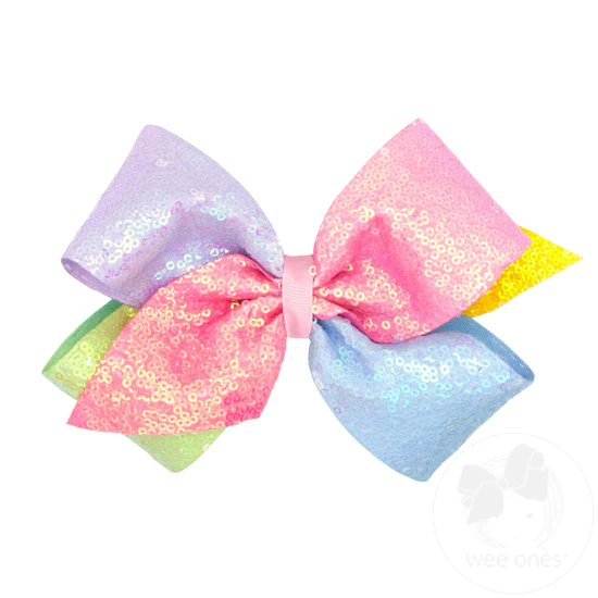 King Ombre Printed Sequin Hair Bow