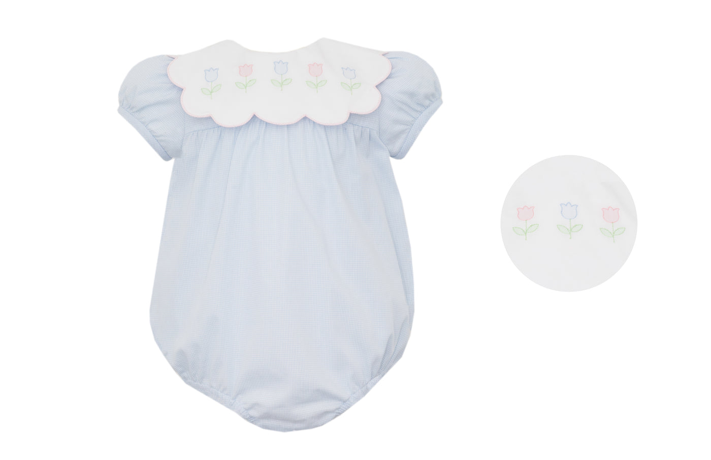 TULIPS - Girl's bubble with scalloped collar