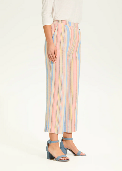 Pull-On Wide Crop Trouser, Aperol Stripe