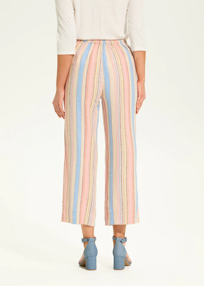 Pull-On Wide Crop Trouser, Aperol Stripe