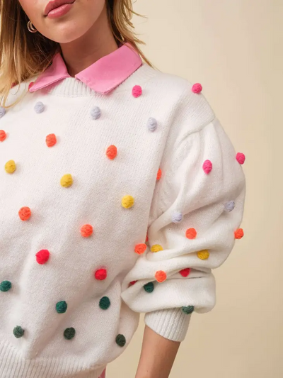 Multi Color Polka Dot Long Sleeve Sweater