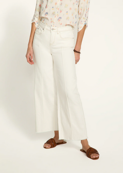Olivia Wide Ankle Denim, Ivory