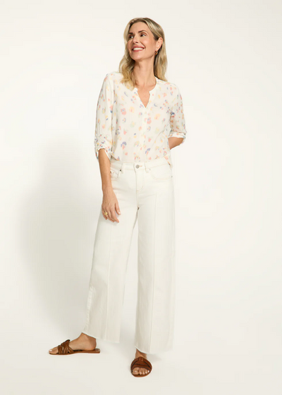Olivia Wide Ankle Denim, Ivory