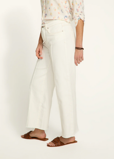 Olivia Wide Ankle Denim, Ivory