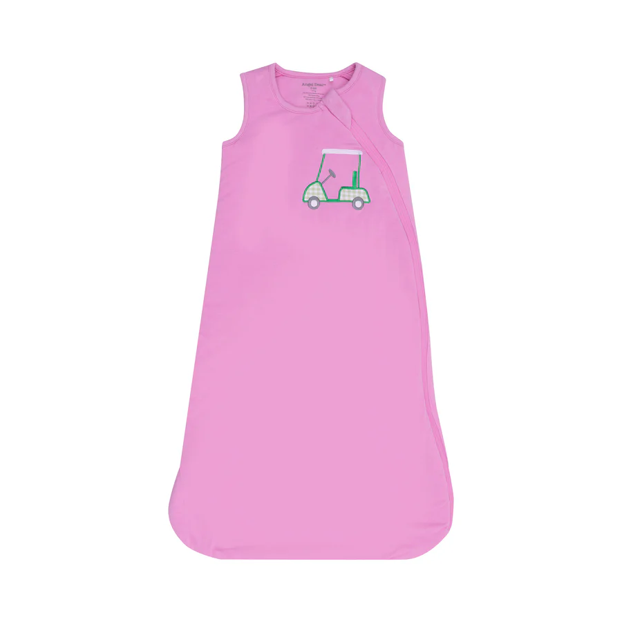 Sleep Bag - Solid Fuchsia Pink with Golf Cart Applique