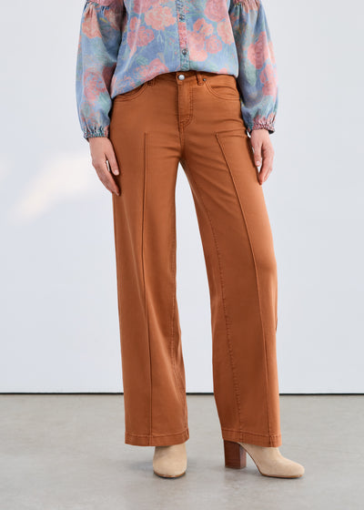 Olivia Wide Leg Jean - Bronze