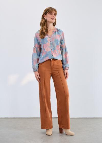 Olivia Wide Leg Jean - Bronze