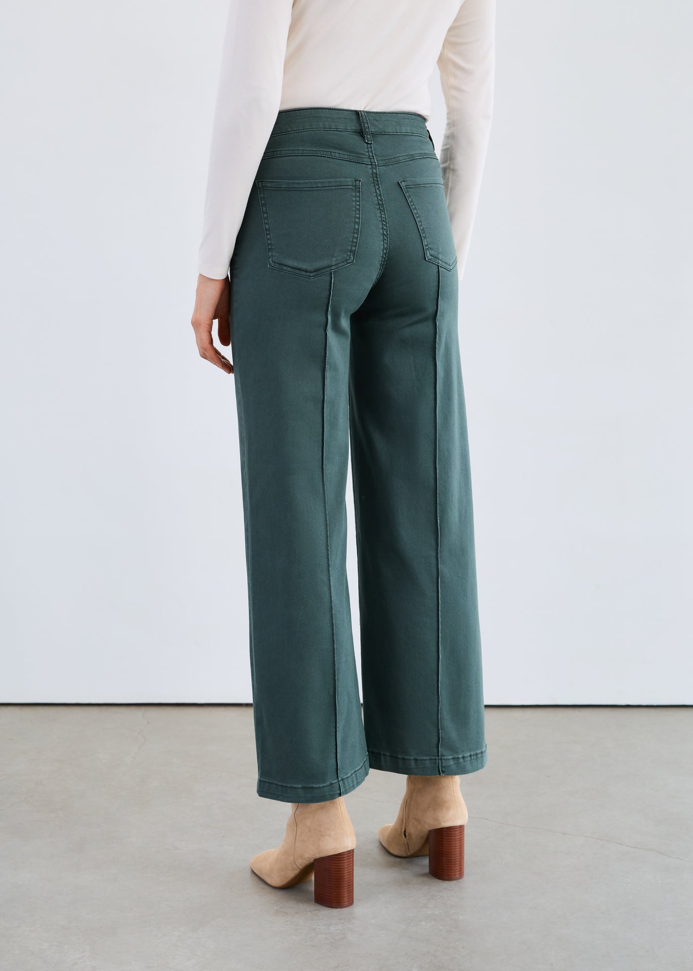 Olivia Wide Leg Jean - Spruce