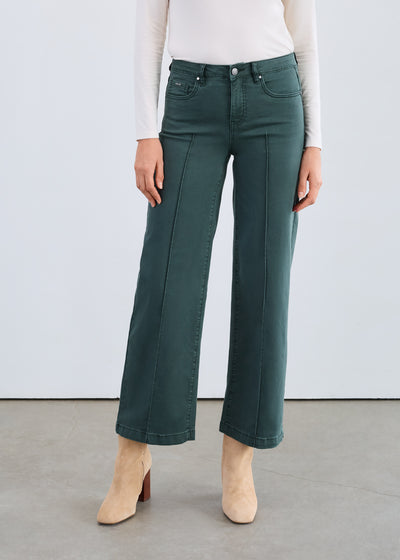 Olivia Wide Leg Jean - Spruce