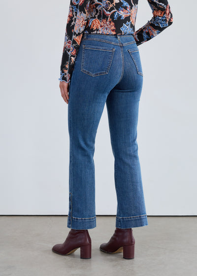 Pull on Boot Ankle with Covered Buttons