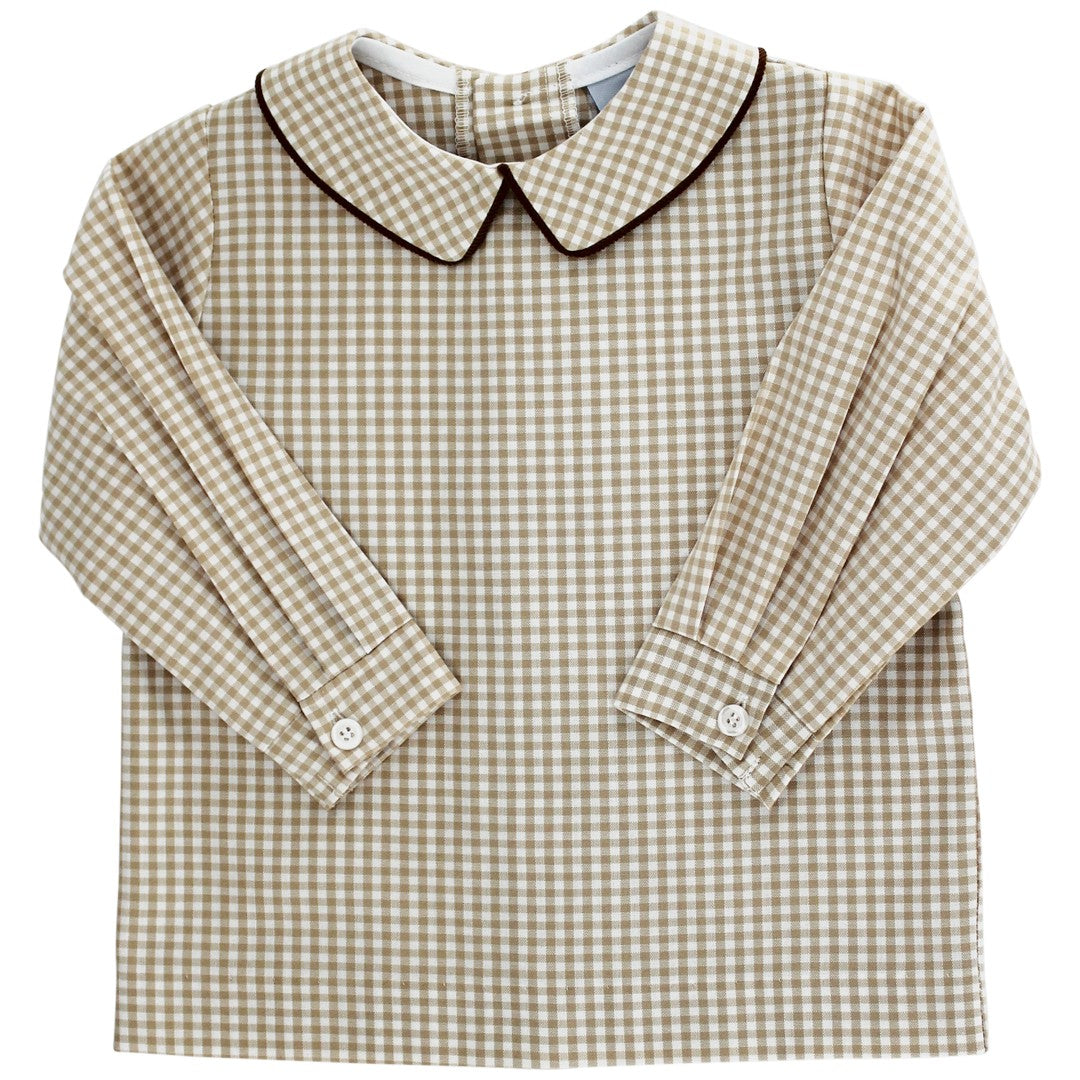 Khaki Check Peter Pan Shirt