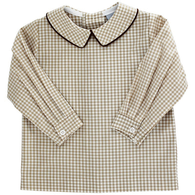 Khaki Check Peter Pan Shirt