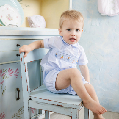 Easter Bunny Smocked Shortall