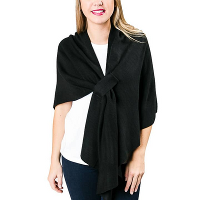 Katie Knit Solid Keyhole Wrap