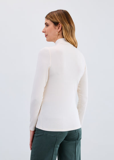 Mock Neck Top - Cream