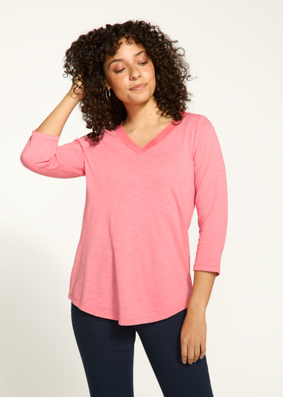 V-Neck Top - Coral