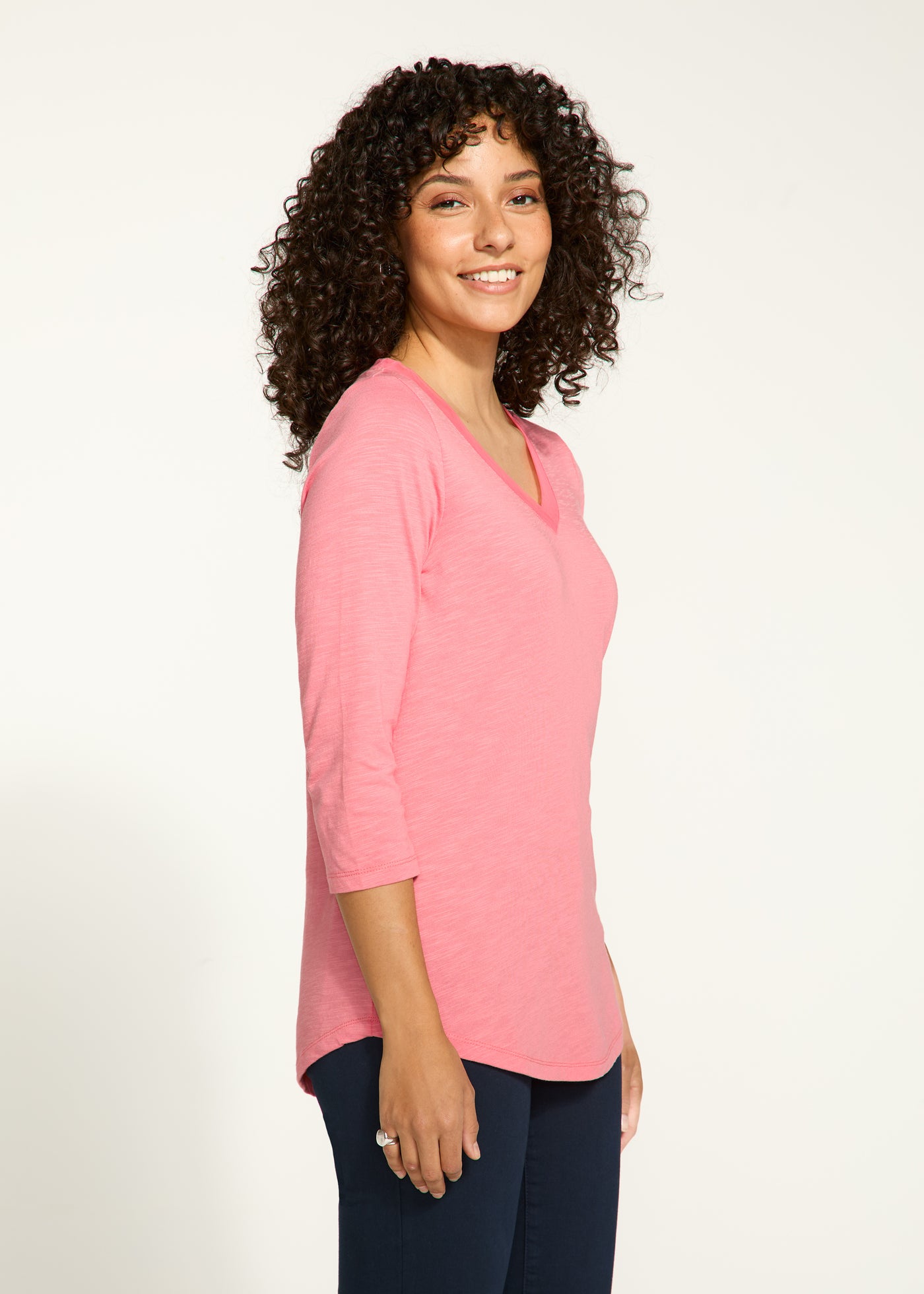 V-Neck Top - Coral