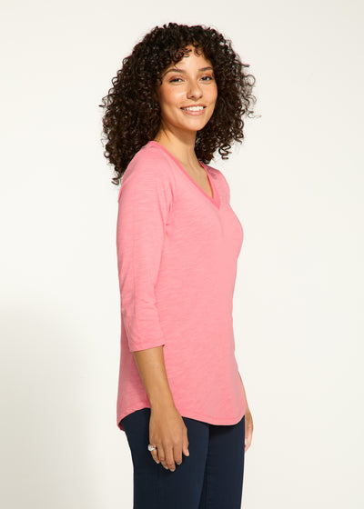 V-Neck Top - Coral