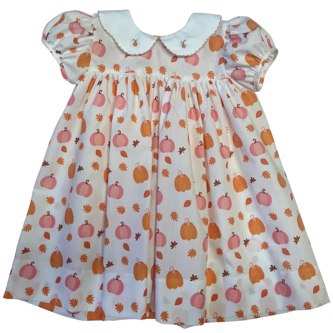 Kinley Pumpkin Print Collar Dress