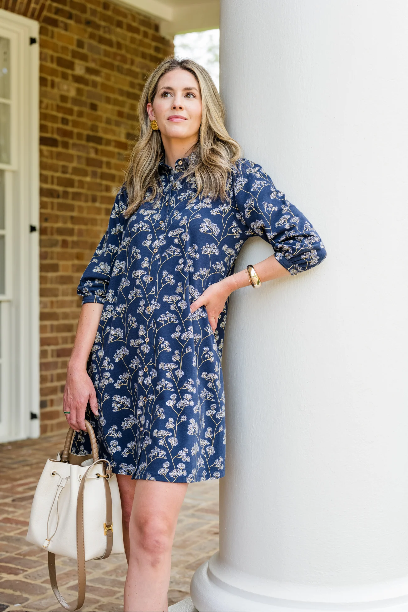 Ashlynn Dress in Navy Grove