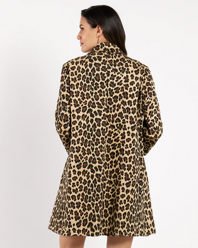 Emma Jacket Faux Suede - Large Leopard Brown