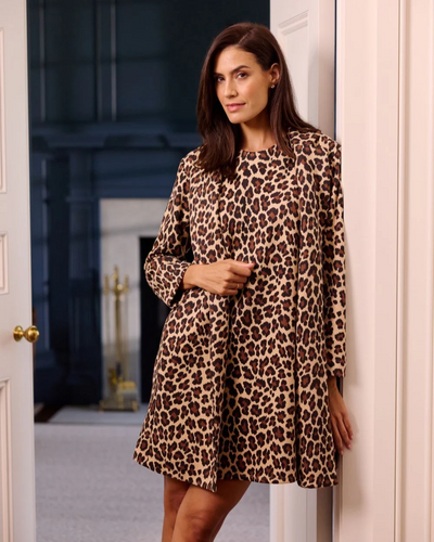 Emma Jacket Faux Suede - Large Leopard Brown