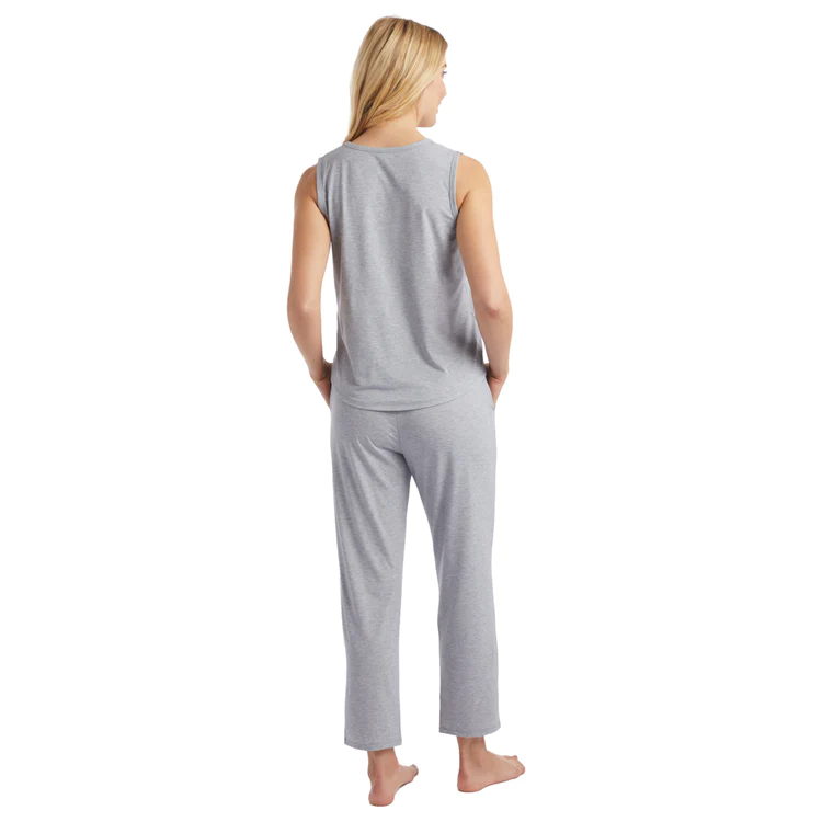 Boyfriend - Pocket Muscle Tank with Flood Pant PJ Set - Heather Grey