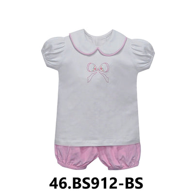 Aubrey Bloomer Set - Pink  Bow