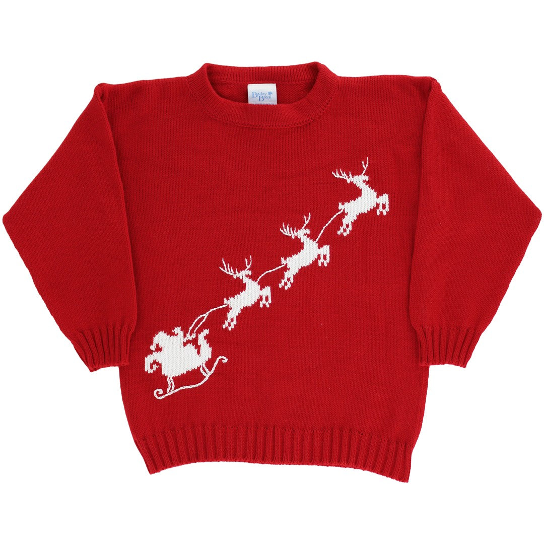 Crewneck Sweater - Sleigh on Red