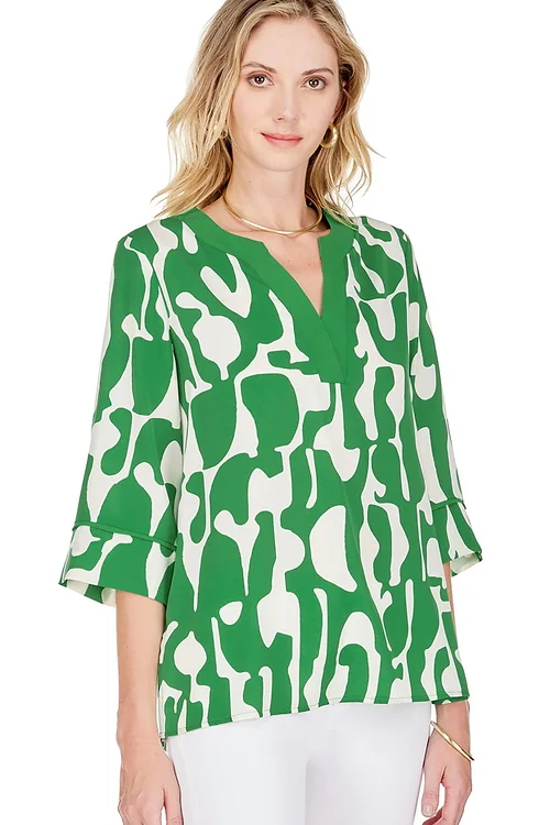 Trimmed Puzzle Green Tunic