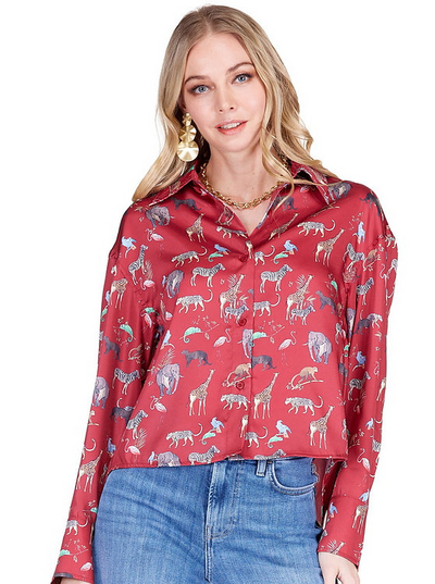 Red Safari Blouse