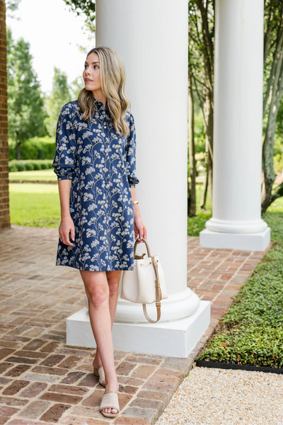 Ashlynn Dress in Navy Grove