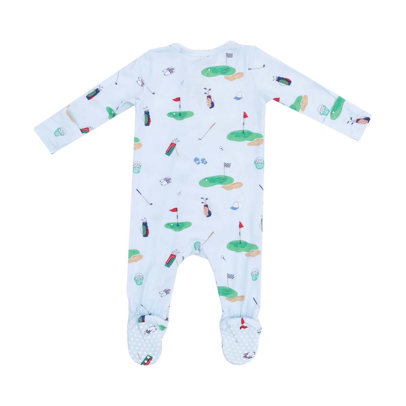 2 Way Zipper Footie - Golf Things Blue