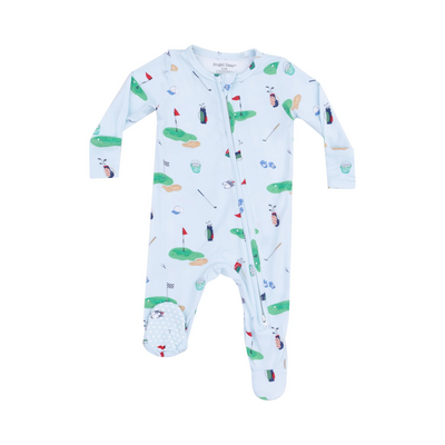 2 Way Zipper Footie - Golf Things Blue