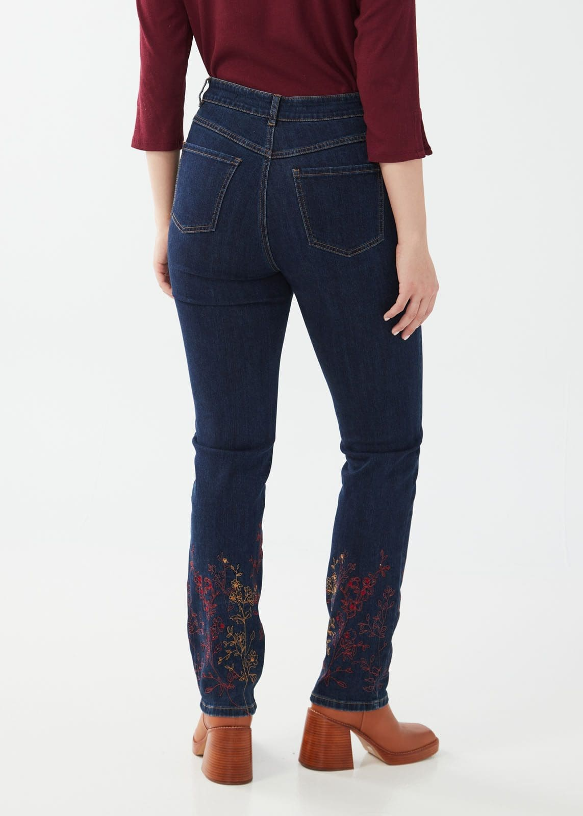 Suzanne Fall Floral Embroidered Jeans